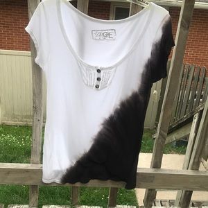 - Erge Designs tie dye top in brown/white size L